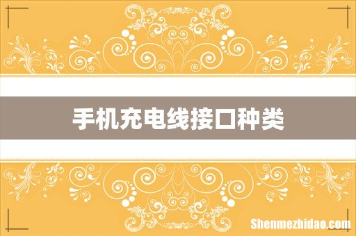 手机充电线接口种类