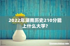 2022年湖南历史210分能上什么大学？