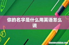 你的名字是什么用英语怎么说