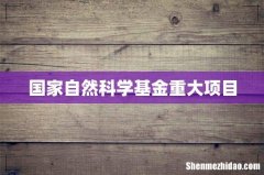 国家自然科学基金重大项目