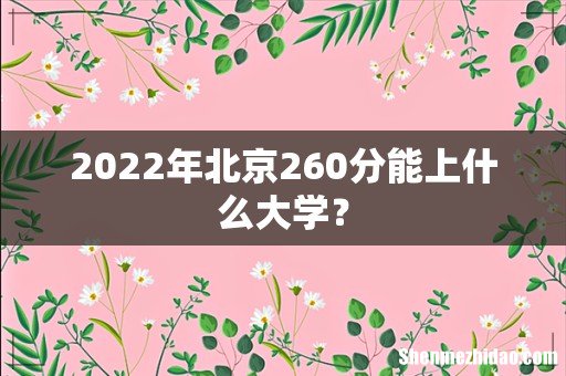 2022年北京260分能上什么大学？
