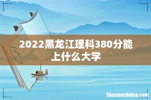 2022黑龙江理科380分能上什么大学