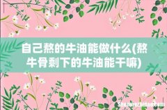 熬牛骨剩下的牛油能干嘛 自己熬的牛油能做什么