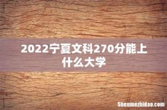 2022宁夏文科270分能上什么大学