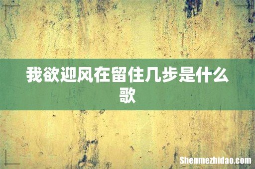我欲迎风在留住几步是什么歌