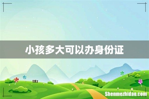 小孩多大可以办身份证