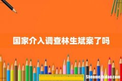 国家介入调查林生斌案了吗