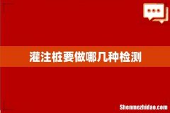 灌注桩要做哪几种检测