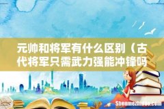 古代将军只需武力强能冲锋吗 元帅和将军有什么区别