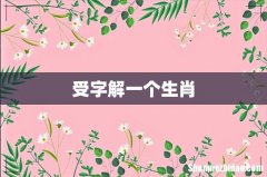 受字解一个生肖