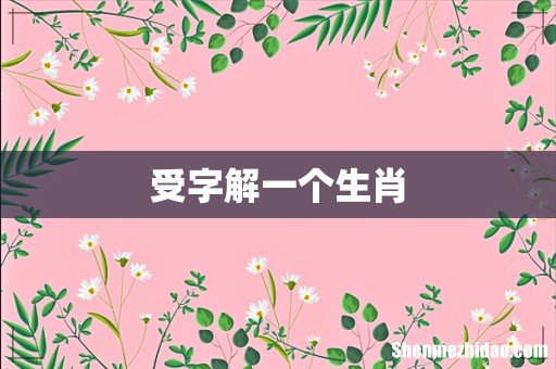 受字解一个生肖