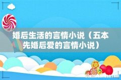五本先婚后爱的言情小说 婚后生活的言情小说
