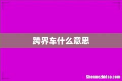 跨界车什么意思
