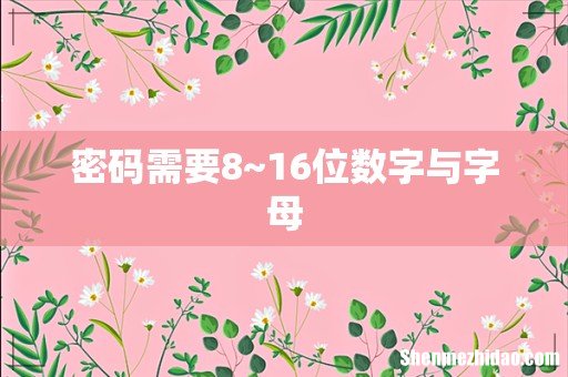 密码需要8~16位数字与字母