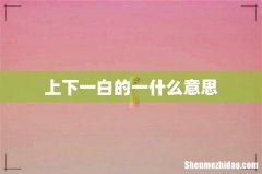 上下一白的一什么意思