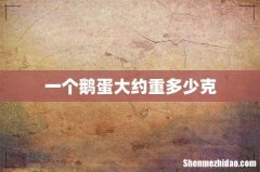 一个鹅蛋大约重多少克