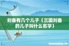三国刘备的儿子叫什么名字 刘备有几个儿子