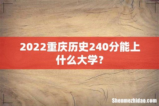 2022重庆历史240分能上什么大学?
