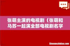 张萌和马苏一起演全部电视剧名字 张萌主演的电视剧