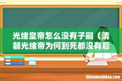 清朝光绪帝为何到死都没有后代 光绪皇帝怎么没有子嗣
