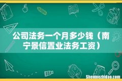 南宁景信置业法务工资 公司法务一个月多少钱