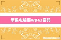 苹果电脑要wpa2密码