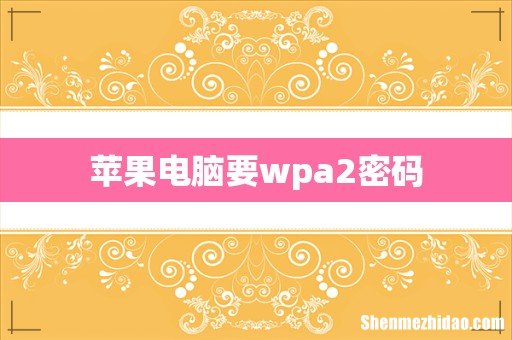 苹果电脑要wpa2密码