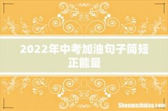 2022年中考加油句子简短正能量