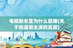 关于陈道明主演的反腐 电视剧冬至为什么禁播