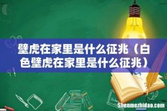 白色壁虎在家里是什么征兆 壁虎在家里是什么征兆