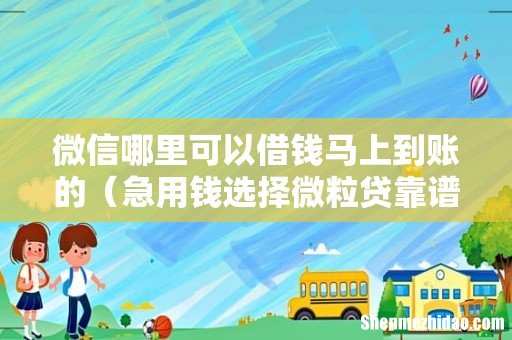 急用钱选择微粒贷靠谱吗 微信哪里可以借钱马上到账的