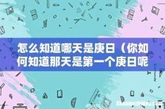 你如何知道那天是第一个庚日呢 怎么知道哪天是庚日