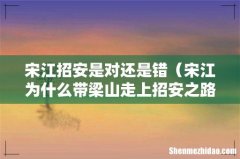 宋江为什么带梁山走上招安之路 宋江招安是对还是错