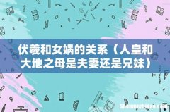 人皇和大地之母是夫妻还是兄妹 伏羲和女娲的关系