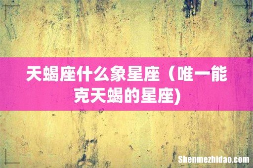 天蝎座什么象星座（唯一能克天蝎的星座)