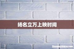 扬名立万上映时间