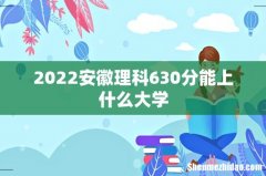 2022安徽理科630分能上什么大学