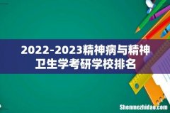 2022-2023精神病与精神卫生学考研学校排名