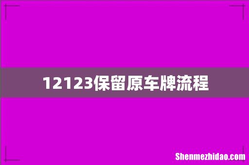 12123保留原车牌流程