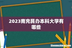2023南充民办本科大学有哪些