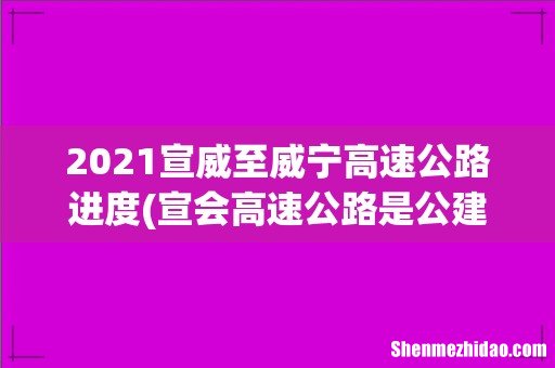 宣会高速公路是公建还是云岭 2021宣威至威宁高速公路进度