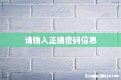 请输入正确密码信息