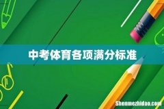 中考体育各项满分标准
