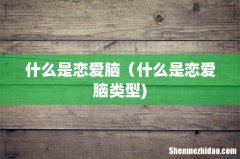 什么是恋爱脑（什么是恋爱脑类型)