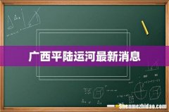 广西平陆运河最新消息