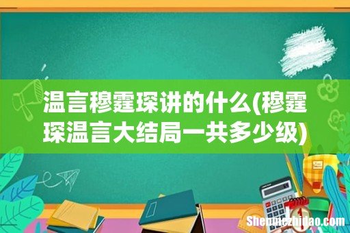 穆霆琛温言大结局一共多少级 温言穆霆琛讲的什么
