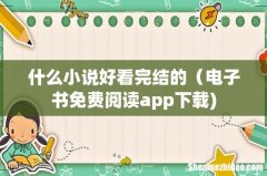 什么小说好看完结的（电子书免费阅读app下载)