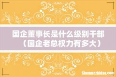 国企老总权力有多大 国企董事长是什么级别干部