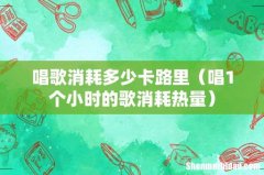 唱1个小时的歌消耗热量 唱歌消耗多少卡路里