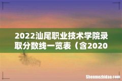 含2020-2021历年 2022汕尾职业技术学院录取分数线一览表